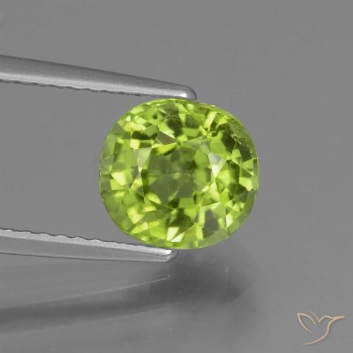 Peridoto Verde Vivo Claro Natural 2,00ct, Corte Oval, VS-SI