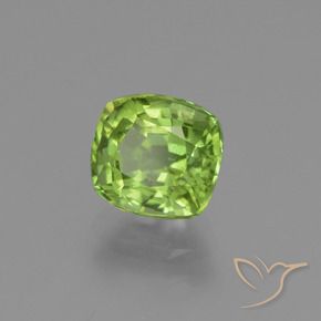 Peridoto verde vivo Natural 1.79ct, Almofada, VS