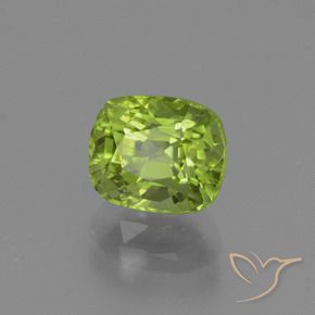 Peridoto verde vivo Natural 2.09ct, Almofada, VS