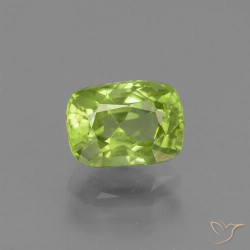 1.96ct Natural Verde Vivo Claro Peridoto, Almofada, VS