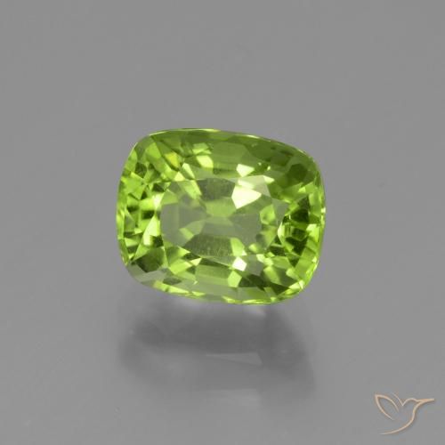 Peridoto verde vivo Natural 2.19ct, Almofada, VS