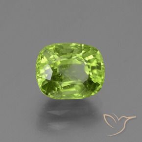 Peridoto Verde amarelado Natural 2.37ct, Almofada, VS-SI