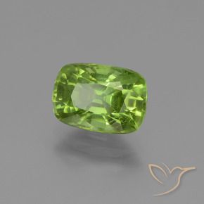 Peridoto verde vivo Natural 2.36ct, Almofada, VS
