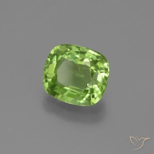 Peridoto verde vivo Natural 2.21ct, Almofada, VS