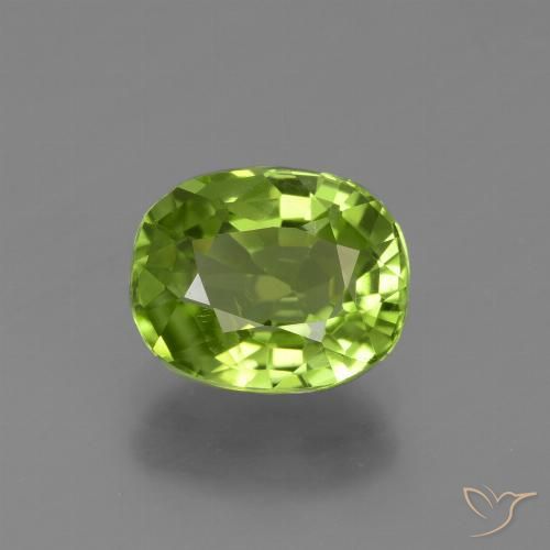 Peridoto verde natural 2,40ct, corte oval, VS