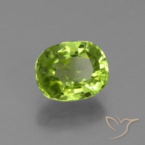 Peridoto verde natural 2,40ct, corte oval, VS