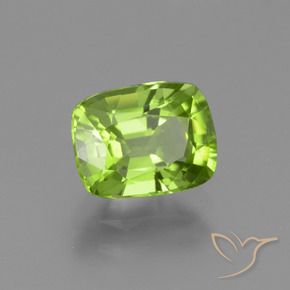 Peridoto verde vivo Natural 2.21ct, Almofada, VS