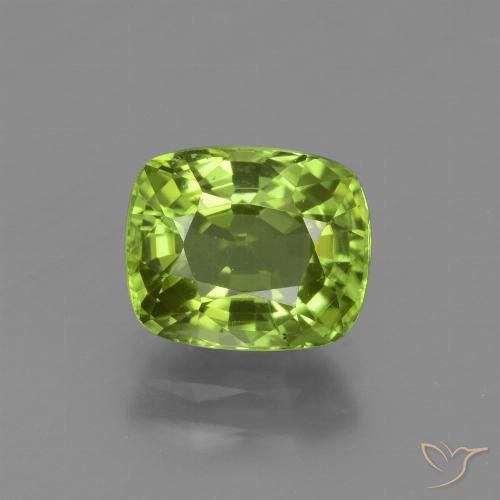 2.50ct Natural Verde médio Peridoto, Almofada, VVS-VS