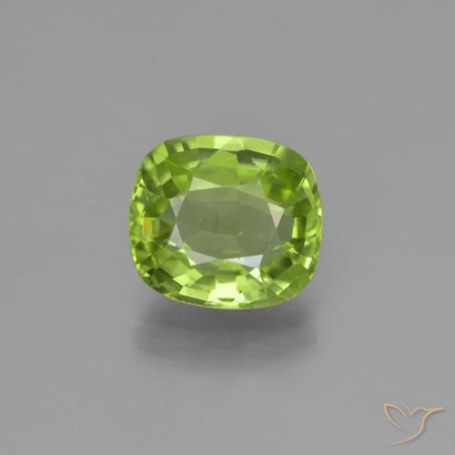 2.10ct Natural Verde médio Peridoto, Almofada, VS