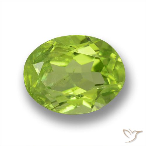 Peridoto verde natural 1,64ct, corte oval, VS