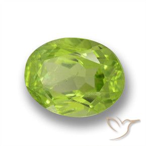 Peridoto verde natural 1,64ct, corte oval, VS