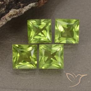 Pedras preciosas de Peridoto Verde médio natural de 2.75 ct, Quadrado, VS
