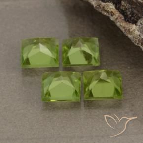 Pedras preciosas de Peridoto Verde médio natural de 2.75 ct, Quadrado, VS