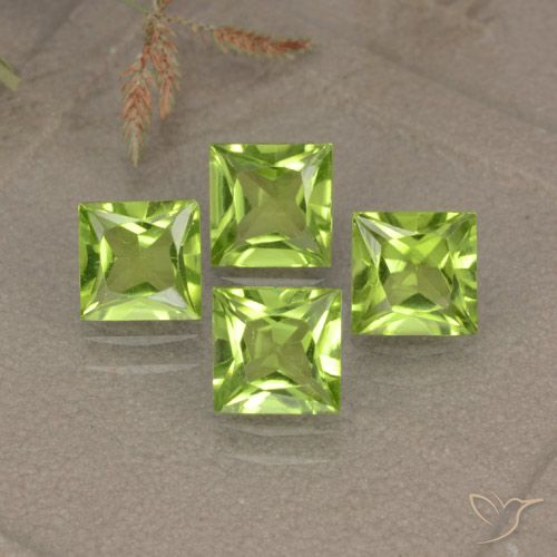 2.83ctw Natural Luz verde Peridoto, Quadrado, VS