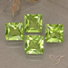 Pedras preciosas de Peridoto Luz verde natural de 2.83 ct, Quadrado, VS