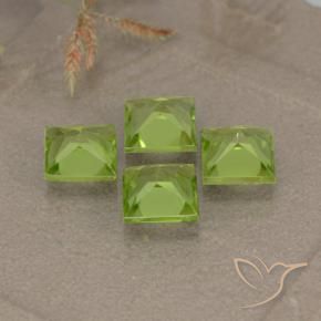 Pedras preciosas de Peridoto Luz verde natural de 2.83 ct, Quadrado, VS