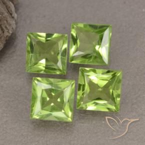 Pedras preciosas de Peridoto Verde médio natural de 2.66 ct, Quadrado, VS