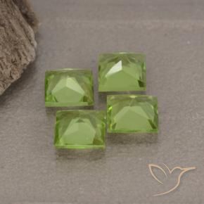 Pedras preciosas de Peridoto Verde médio natural de 2.66 ct, Quadrado, VS