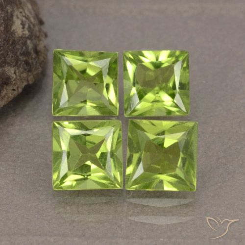 2.81ctw Natural Verde amarelado vivo Peridoto, Quadrado, VS