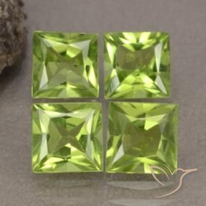 Pedras preciosas de Peridoto Verde amarelado vivo natural de 2.81 ct, Quadrado, VS