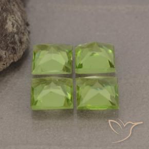 Pedras preciosas de Peridoto Verde amarelado vivo natural de 2.81 ct, Quadrado, VS
