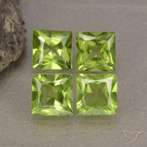 2.89ctw Natural verde vivo Peridoto, Quadrado, VS