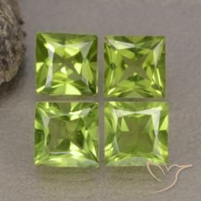 Pedras preciosas de Peridoto verde vivo natural de 2.89 ct, Quadrado, VS
