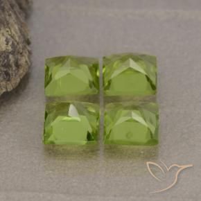 Pedras preciosas de Peridoto verde vivo natural de 2.89 ct, Quadrado, VS