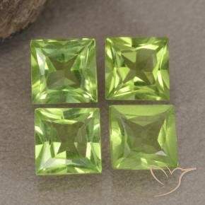 Pedras preciosas de Peridoto verde vivo natural de 2.67 ct, Quadrado, VS