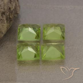 Pedras preciosas de Peridoto verde vivo natural de 2.67 ct, Quadrado, VS