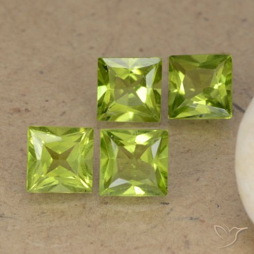 3.05ctw Natural verde vivo Peridoto, Quadrado, VS