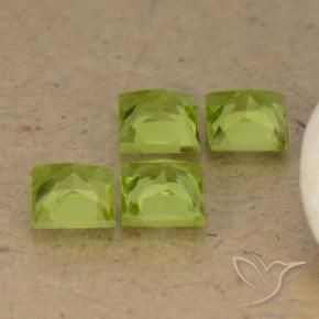 Pedras preciosas de Peridoto verde vivo natural de 3.05 ct, Quadrado, VS
