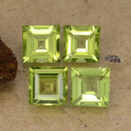 2.60ctw Natural verde vivo Peridoto, Quadrado, VS