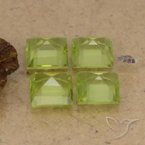 Pedras preciosas de Peridoto verde vivo natural de 2.60 ct, Quadrado, VS