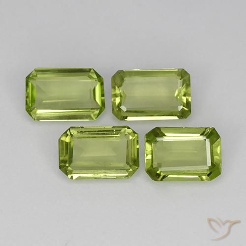 Pedras preciosas de Peridoto Verde médio natural de 1.85 ct, Corte Octógono / Esmeralda, VVS-VS