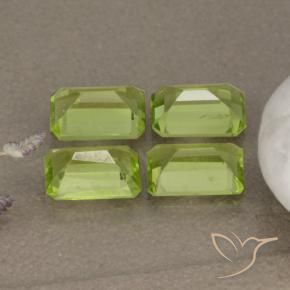 Pedras preciosas de Peridoto Verde amarelado vivo natural de 2.38 ct, Corte Octógono / Esmeralda, VVS-VS
