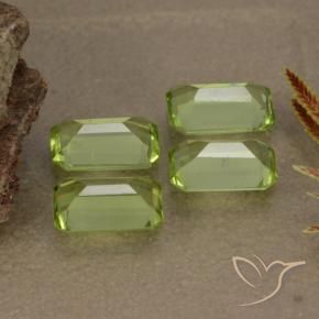 Pedras preciosas de Peridoto verde vivo natural de 2.03 ct, Corte Octógono / Esmeralda, VVS-VS