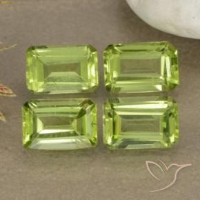 Pedras preciosas de Peridoto verde vivo natural de 2.58 ct, Corte Octógono / Esmeralda, VVS-VS