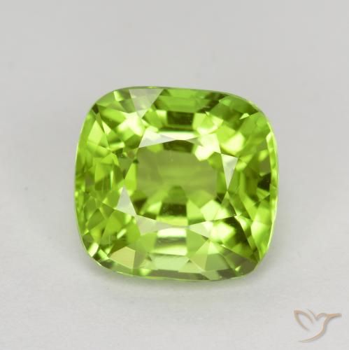 2.35ct Natural Verde médio Peridoto, Almofada, VS