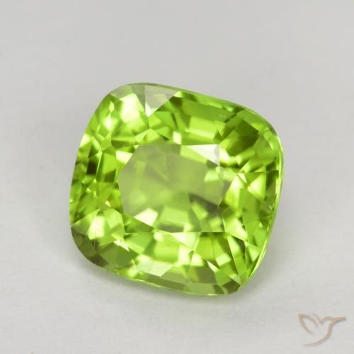 Peridoto Verde médio Natural 2.35ct, Almofada, VS