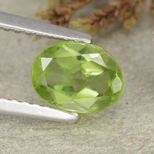 1.24ct Natural Verde médio Peridoto, oval, VS