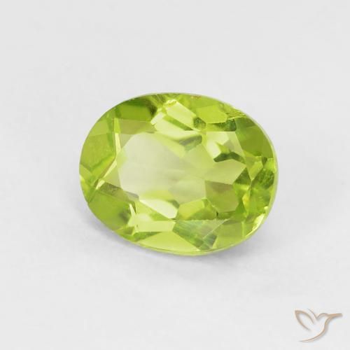 Peridoto Verde Vivo Claro Natural 1.30ct, oval, VS