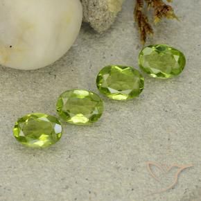 Pedras preciosas de Peridoto verde vivo natural de 4.50 ct, oval, VS