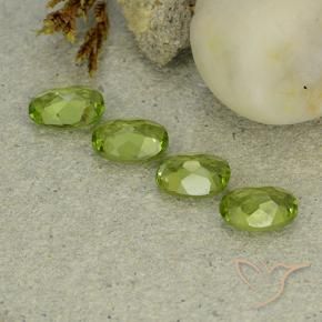 Pedras preciosas de Peridoto verde vivo natural de 4.50 ct, oval, VS