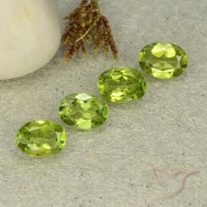 Pedras preciosas de Peridoto verde vivo natural de 4.90 ct, oval, VS