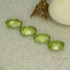 Pedras preciosas de Peridoto verde vivo natural de 4.90 ct, oval, VS
