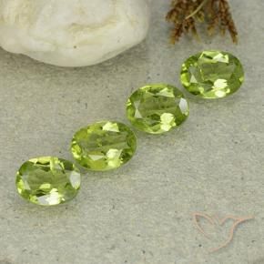 Pedras preciosas de Peridoto Verde médio natural de 4.90 ct, oval, VS