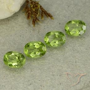 Pedras preciosas de Peridoto verde vivo natural de 5.53 ct, oval, VS