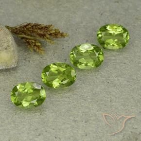 Pedras preciosas de Peridoto verde vivo natural de 5.51 ct, oval, VS