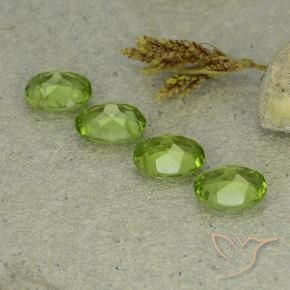 Pedras preciosas de Peridoto verde vivo natural de 5.51 ct, oval, VS